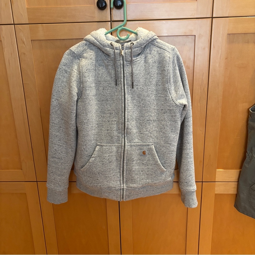 Carhartt relaxed Fit Sherpa Lined Full Zip Sweatshirt Hoodie Size XS - Picture 3 of 8